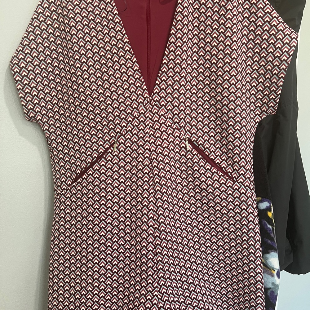 Stylish Burgundy and White Patterned jumper